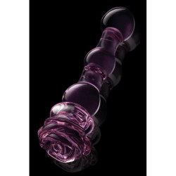 GLAZE GLASS ROSEBUD BEADED DILDO