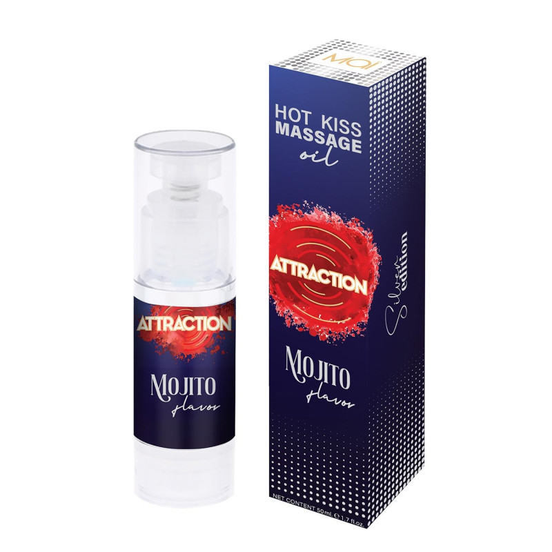 MAI ATTRACTION HOT KISS MASSAGE OIL MOJITO FLAVOR 50ML