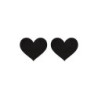 PEEKABOO PASTIES BLACK SATIN HEART