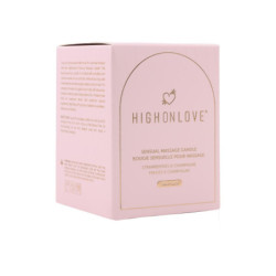 HIGH ON LOVE PINK MASSAGE CANDLE STRAWBERRIES AND CHAMPAGNE 220ML