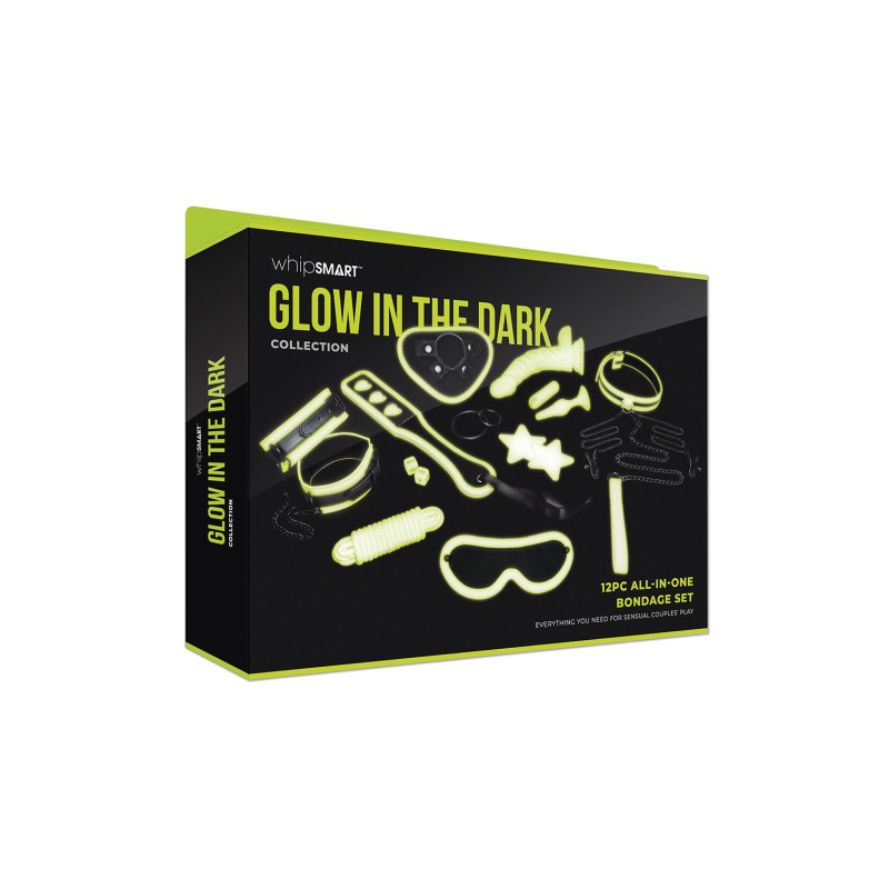 WHIPSMART 12 PCS GLOW IN THE DARK ALL-IN ONE BONDAGE SET