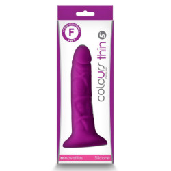 COLOURS PLEASURES THIN 5 INCH DILDO PURPLE