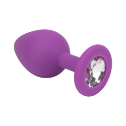 Loving Joy Juwelen Silicone Butt Plug Paars - Medium