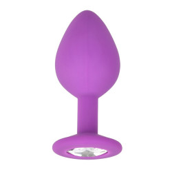 Loving Joy Juwelen Silicone Butt Plug Paars - Medium