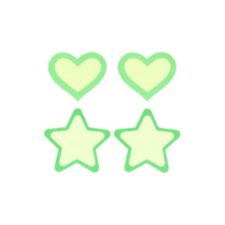 PEEKABOO PASTIES GLOW IN THE DARK HEARTS AND STARS GRN