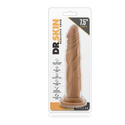 DR. SKIN REALISTIC COCK 7.5INCH MOCHA