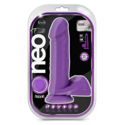 NEO ELITE 8INCH COCK WITH BALLS NEON PURPLE