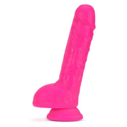 NEO ELITE  9 INCH COCK WITH BALLS NEON PINK