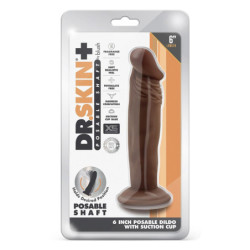 DR. SKIN PLUS 6 INCH POSABLE DILDO CHOCOLATE