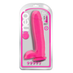 NEO 10 INCH DUAL DENSITY DILDO NEON PINK