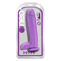 NEO 10 INCH DUAL DENSITY DILDO NEON PURPLE