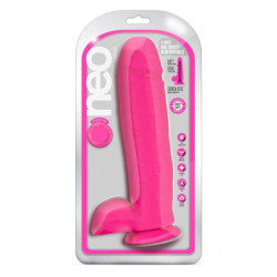 NEO 11 INCH DUAL DENSITY DILDO NEON PINK