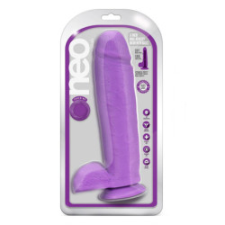 NEO 11 INCH DUAL DENSITY DILDO NEON PURPLE