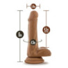 DR. SKIN PLUS  6 INCH POSABLE DILDO WITH BALLS  MOCHA