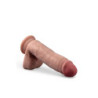 DR. SKIN PLUS  7 INCH POSABLE DILDO WITH BALLS  MOCHA