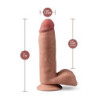 DR. SKIN PLUS  7 INCH POSABLE DILDO WITH BALLS  MOCHA