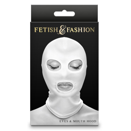 FETISH & FASHION EYES & MOUTH HOOD WHITE