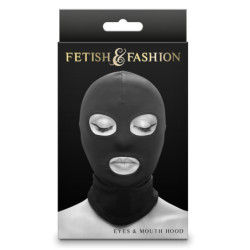 FETISH & FASHION EYES & MOUTH HOOD BLACK