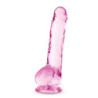 NATURALLY YOURS  8 INCH CRYSTALLINE DILDO  ROSE