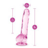 NATURALLY YOURS  8 INCH CRYSTALLINE DILDO  ROSE