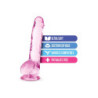 NATURALLY YOURS  8 INCH CRYSTALLINE DILDO  ROSE