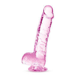 NATURALLY YOURS  6 INCH CRYSTALLINE DILDO  ROSE