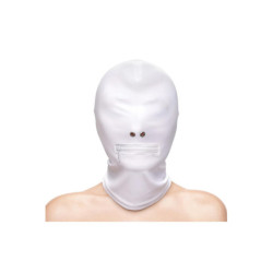 FETISH & FASHION ZIPPERED MOUTH HOOD WHITE