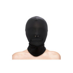 FETISH & FASHION ZIPPERED MOUTH HOOD BLACK