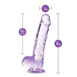 NATURALLY YOURS  6 INCH CRYSTALLINE DILDO  AMETHYST