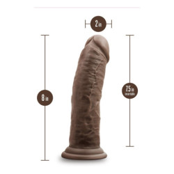 DR. SKIN SILICONE DR. SHEPHERD 8 INCH DILDO WITH SUCTION CUP CHOCOLATE