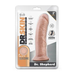 DR. SKIN SILICONE DR. SHEPHERD 8 INCH DILDO WITH SUCTION CUP VANILLA