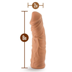 LOCK ON ARGONITE 8 INCH DILDO WITH SUCTION CUP ADAPTER MOCHA