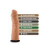 LOCK ON ARGONITE 8 INCH DILDO WITH SUCTION CUP ADAPTER MOCHA