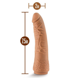 LOCK ON HEXANITE 7.5 INCH DILDO WITH SUCTION CUP ADAPTER MOCHA