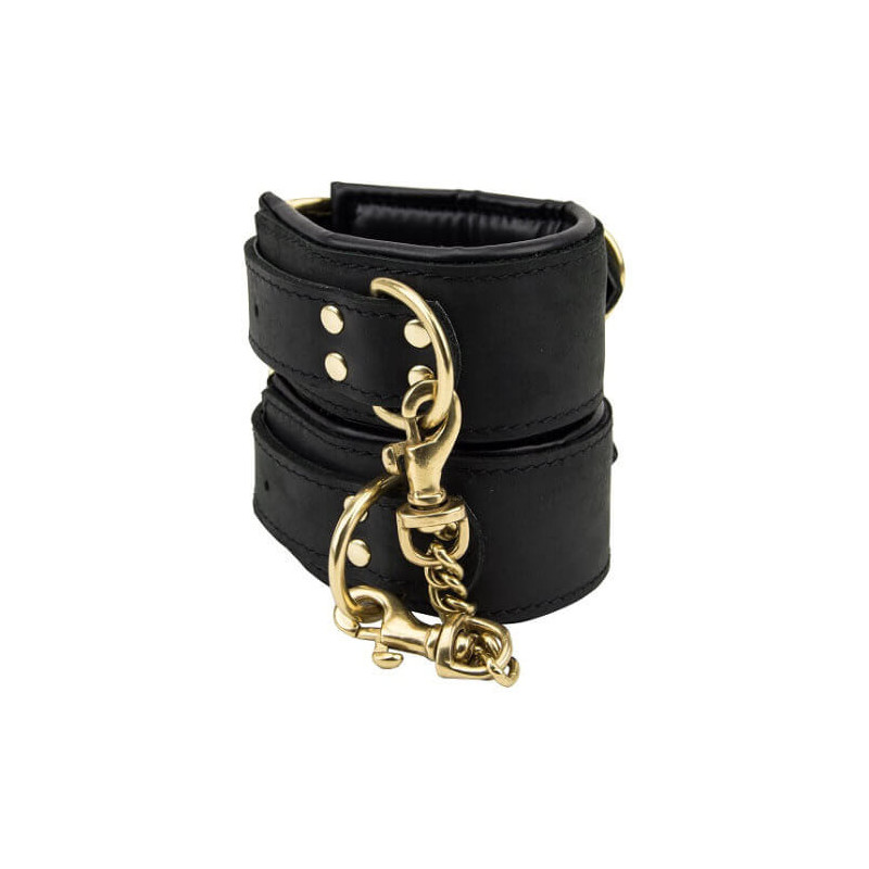 Bound Noir Nubuck Leather Slim Wrist Cuffs