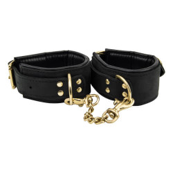 Bound Noir Nubuck Leather Slim Wrist Cuffs