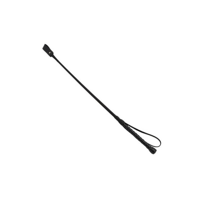 Bound Noir Nubuck Leather Riding Crop