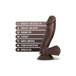 AU NATUREL TROY 6 INCH DILDO CHOCOLATE