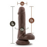 DR. SKIN SILICONE DR. DANIEL 6 INCH DILDO WITH SUCTION CUP CHOCOLATE