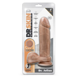 DR. SKIN SILICONE DR. JULIAN 9 INCH DILDO WITH SUCTION CUP MOCHA