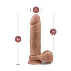 DR. SKIN SILICONE DR. JULIAN 9 INCH DILDO WITH SUCTION CUP MOCHA