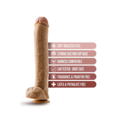 DR. SKIN DR. MICHAEL 14 INCH DILDO WITH BALLS TAN