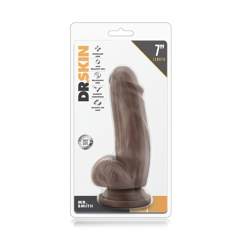 DR. SKIN MR. SMITH 7INCH DILDO CHOCOLATE