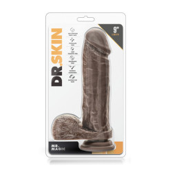 DR. SKIN MR. MAGIC 9INCH DILDO CHOCOLATE