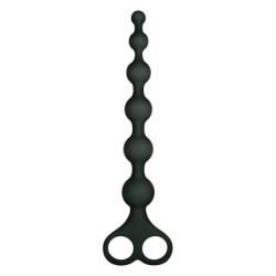 NMC 8 INCH RIBBED SILICONE ANAL BEADS BLACK