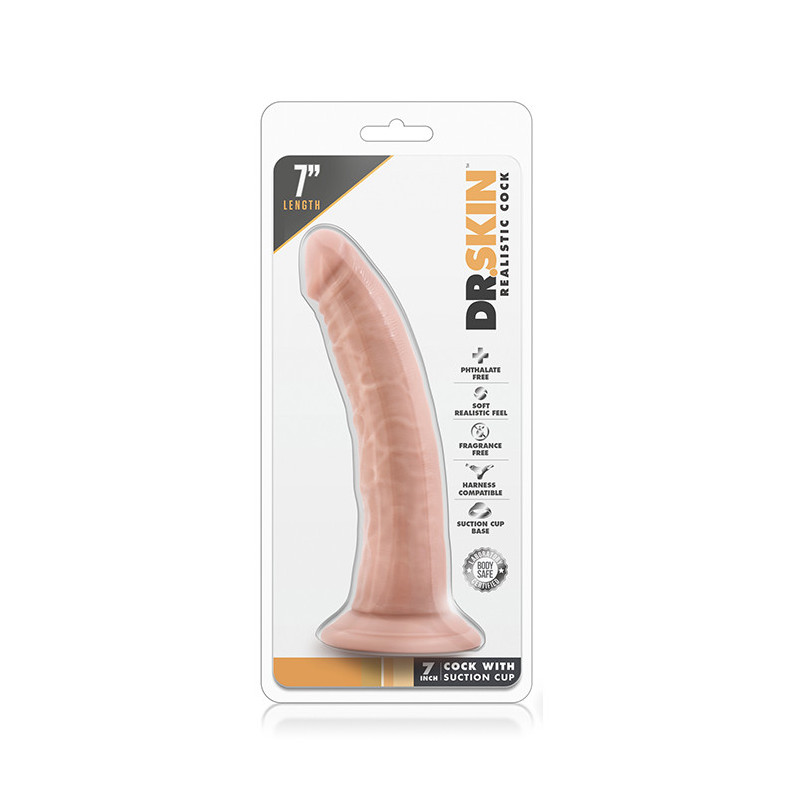 DR. SKIN 7INCH COCK SUCTION CUP VANILLA