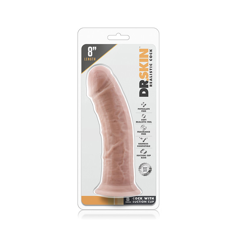 DR. SKIN 8INCH COCK SUCTION CUP VANILLA