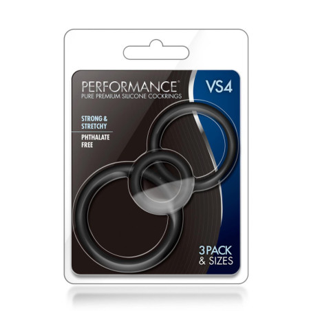 PERFORMANCE VS4 COCK RING SET BLACK