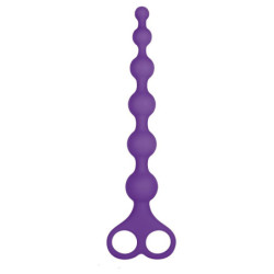 NMC 8 INCH RIBBED SILICONE ANAL BEADS PURPLE