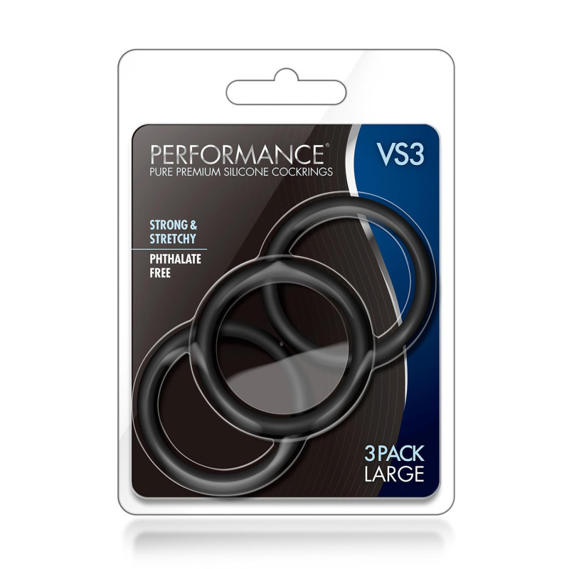 PERFORMANCE VS3 COCK RINGS LARGE BLACK